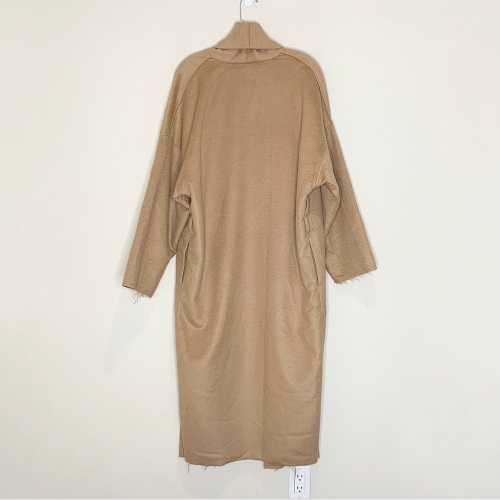 Nili Lotan Laight Wool Blend Duster Coat (Sz XS) Shawl Collar Tan Camel - Picture 13 of 16
